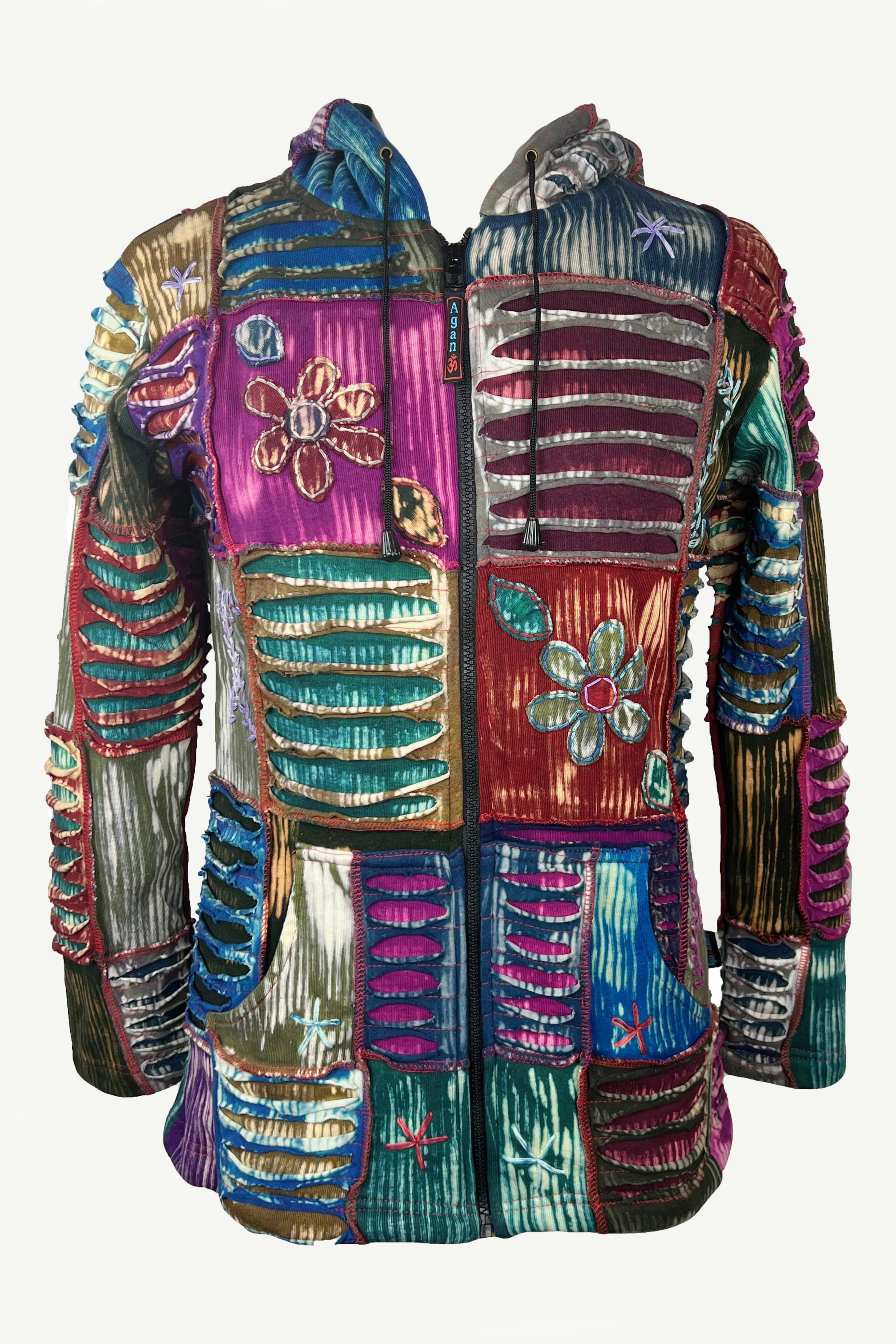 361 RJ Bohemian Fleece Lined Rib Cotton Razor Funky Hoodie Sweatshirt Jacket