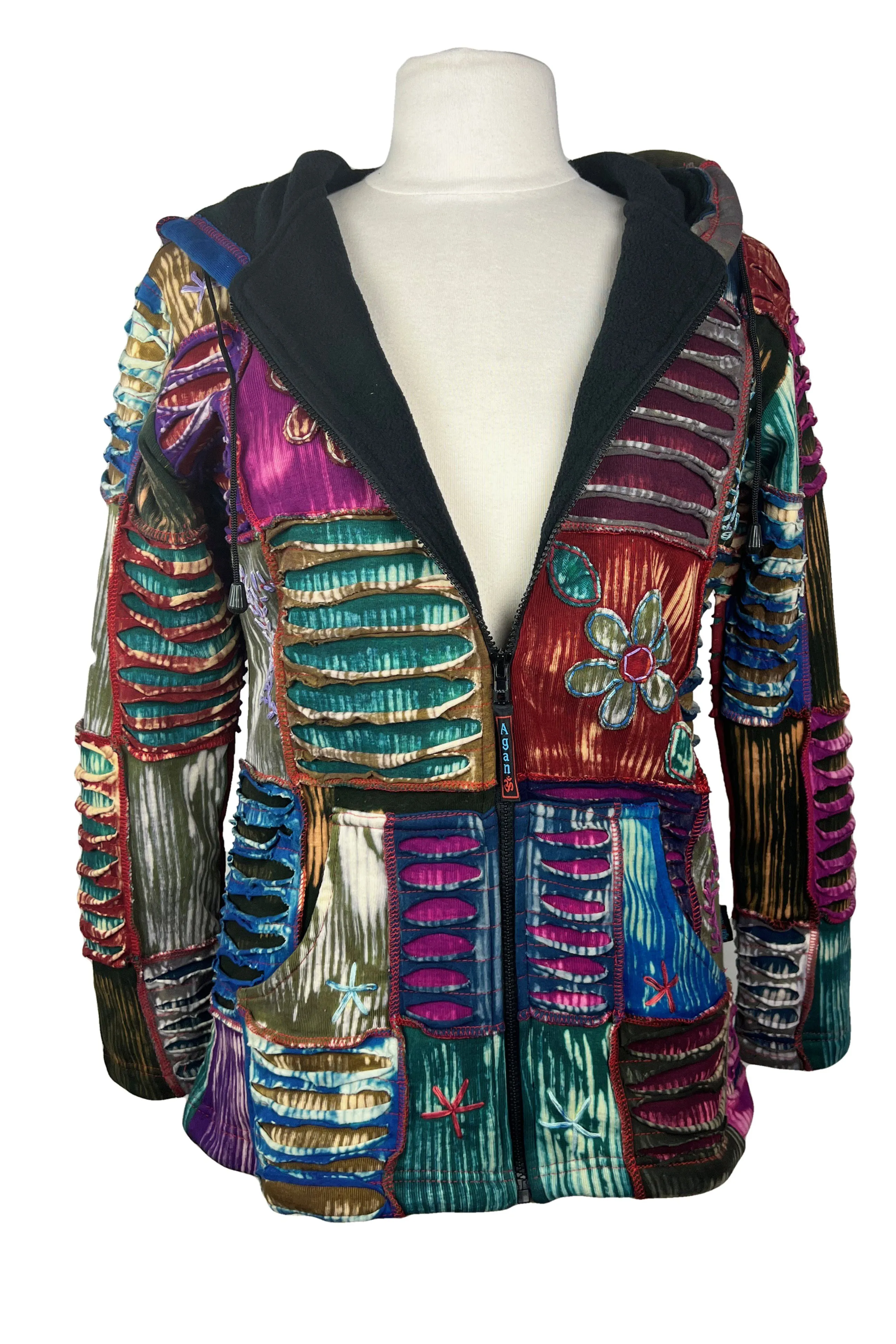 361 RJ Bohemian Fleece Lined Rib Cotton Razor Funky Hoodie Sweatshirt Jacket