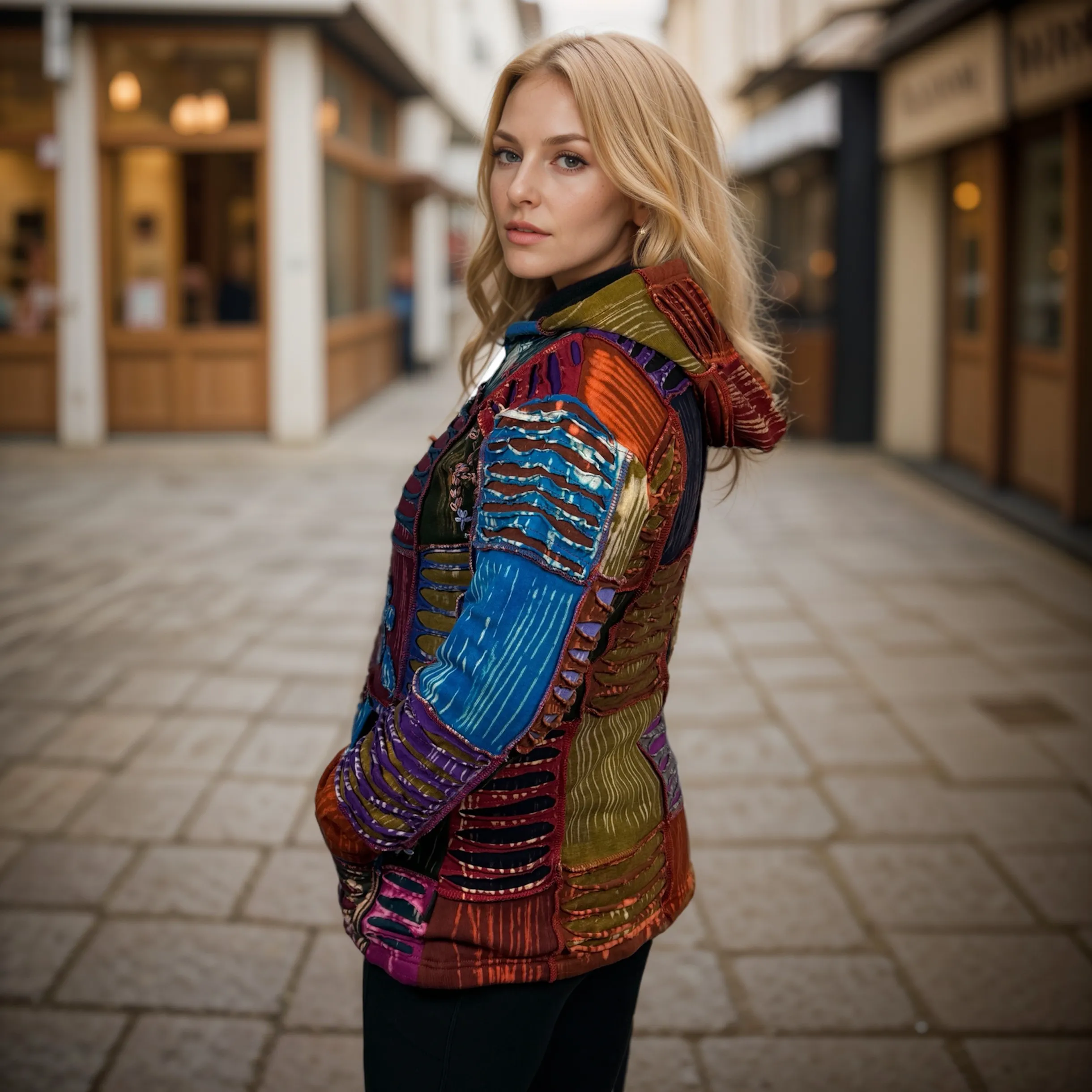 361 RJ Bohemian Fleece Lined Rib Cotton Razor Funky Hoodie Sweatshirt Jacket