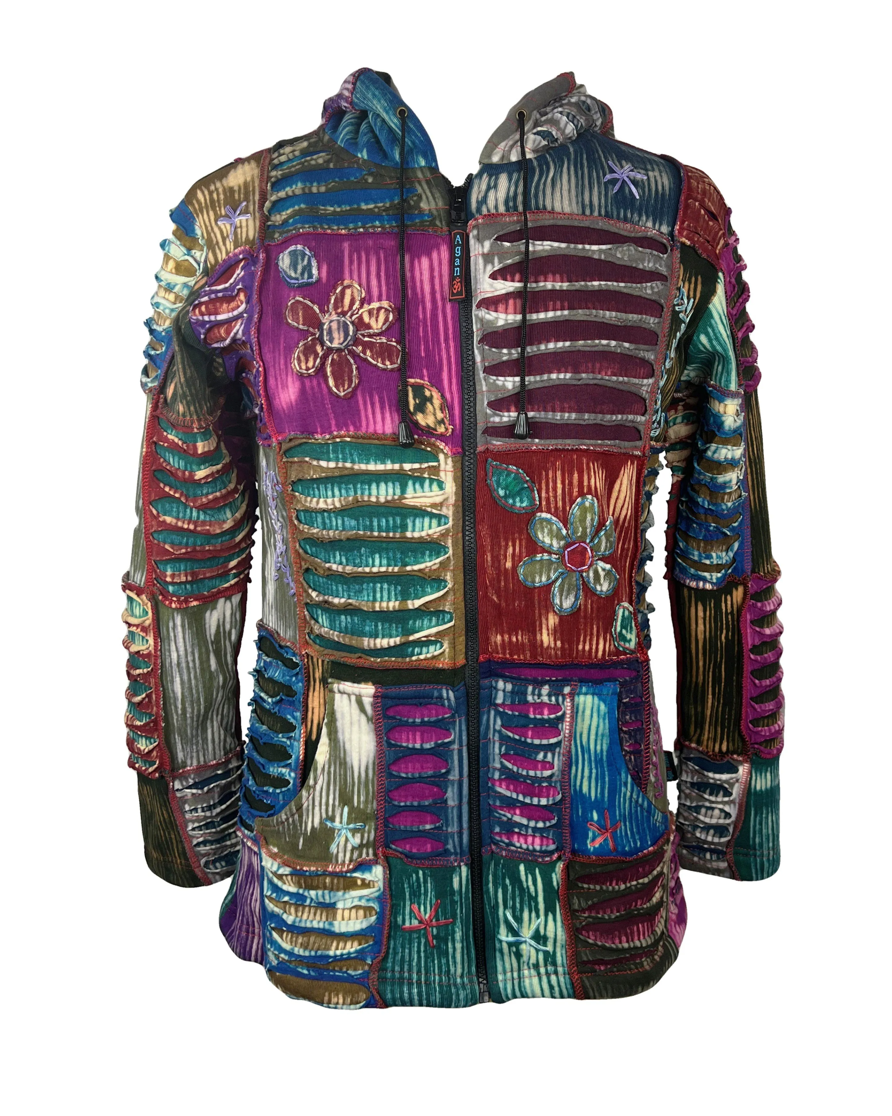 361 RJ Bohemian Fleece Lined Rib Cotton Razor Funky Hoodie Sweatshirt Jacket