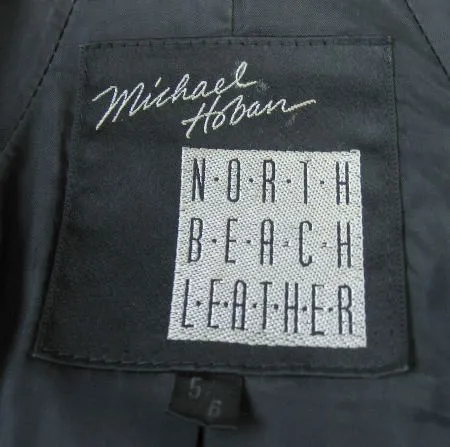80s Women's Jacket Motorcycle North Beach Leather Black Vintage Moto Small to Medium VFG