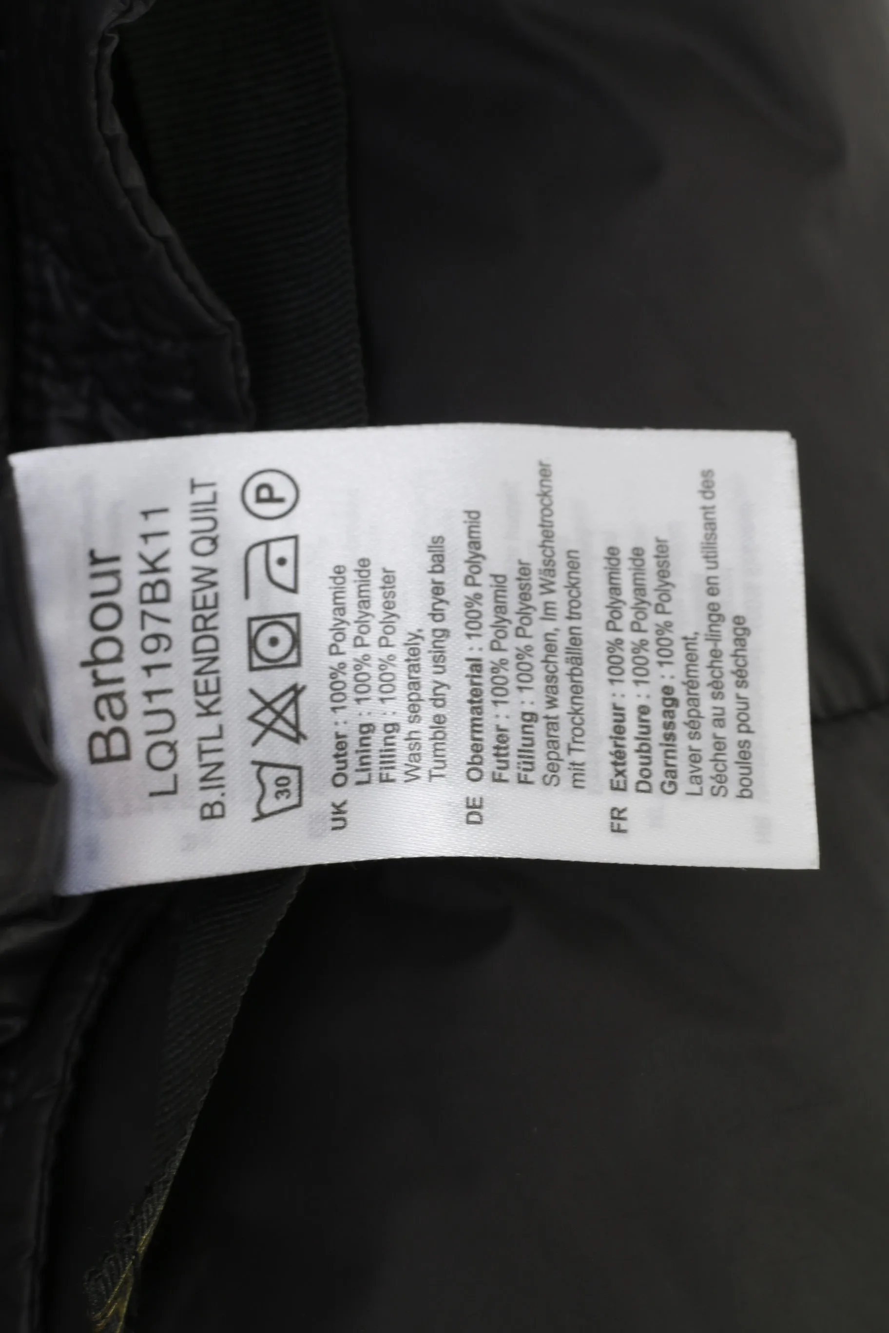 Barbour International Woman 12 38 M Jacket Black Padded Full Zipper Nylon Waterproof Top