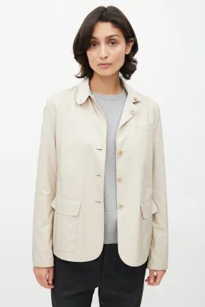 Beige Silk & Knit Reversible Jacket