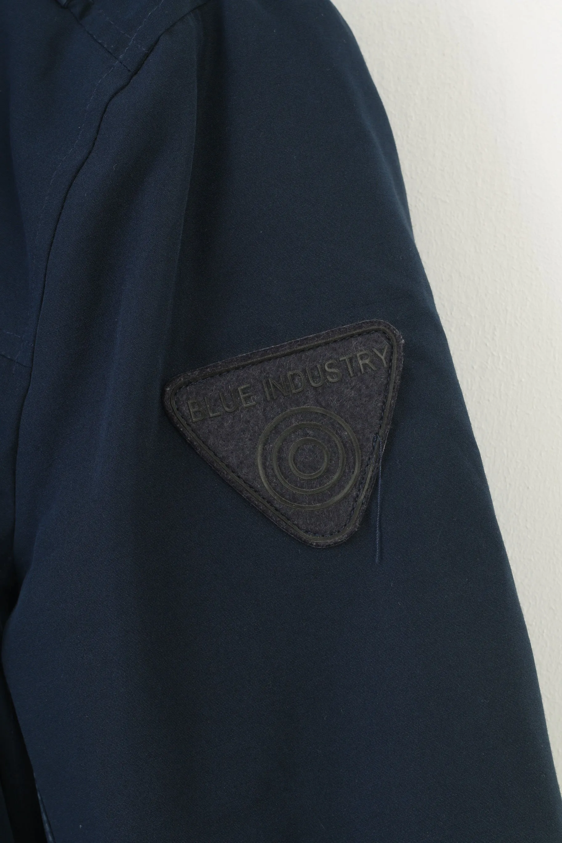 Blue Industry Men M Jacket Padded Navy Full Zipper Pockets Vintage Top