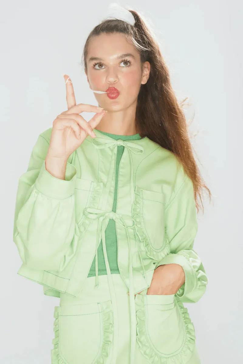 Eliza Faulkner Carrie Jacket (Pistachio Green Twill)
