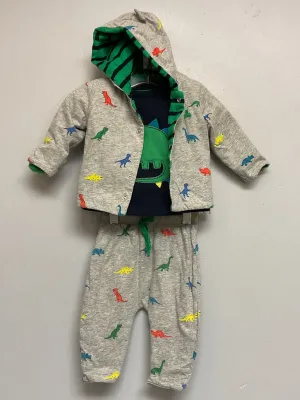 Gap Size 3M Green & Navy Dinosaur Cotton Infant Boys 3 Piece Set