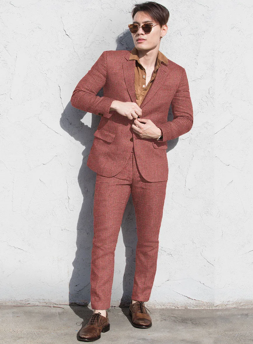 Italian Prato Tango Houndstooth Linen Suit