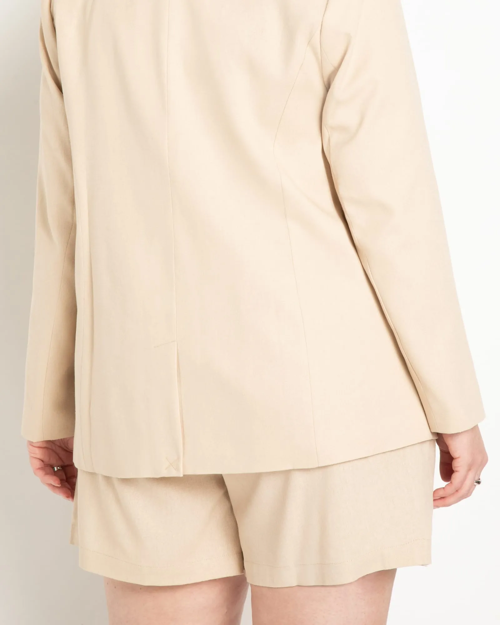 Long Relaxed Linen Blazer | Irish Cream