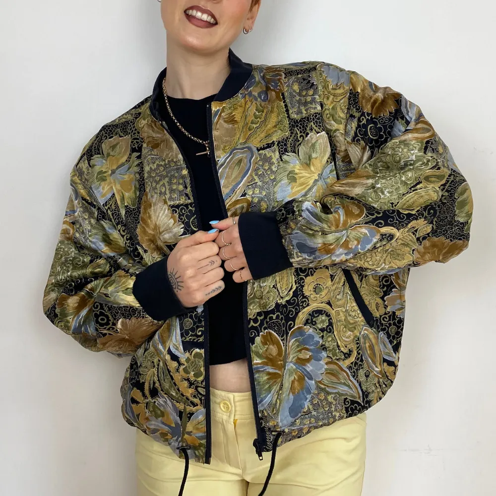 Printed Satin Bomber - S/M