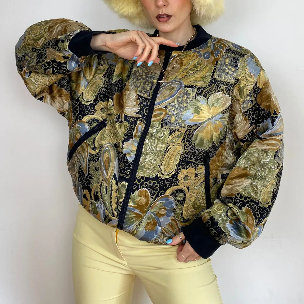 Printed Satin Bomber - S/M
