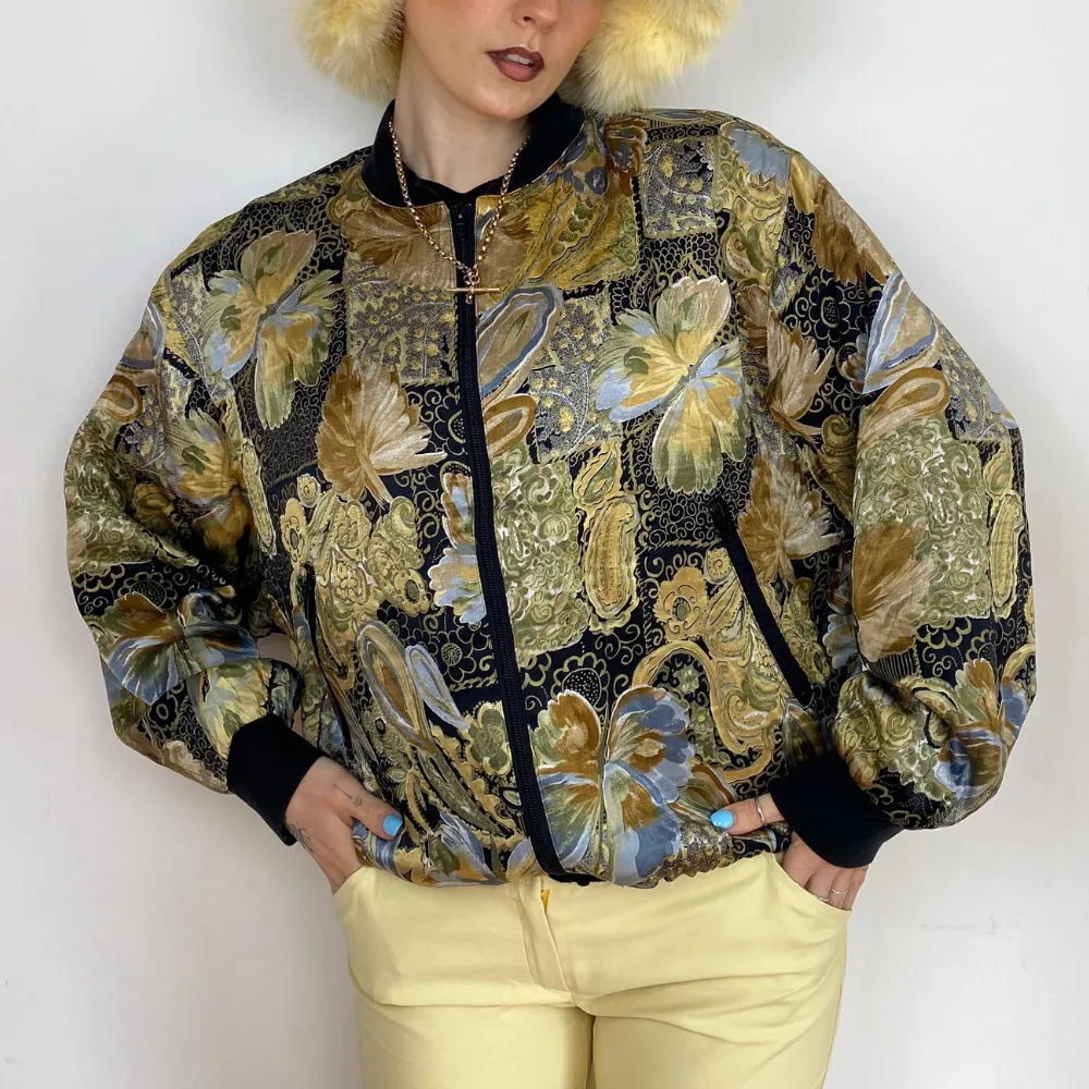 Printed Satin Bomber - S/M