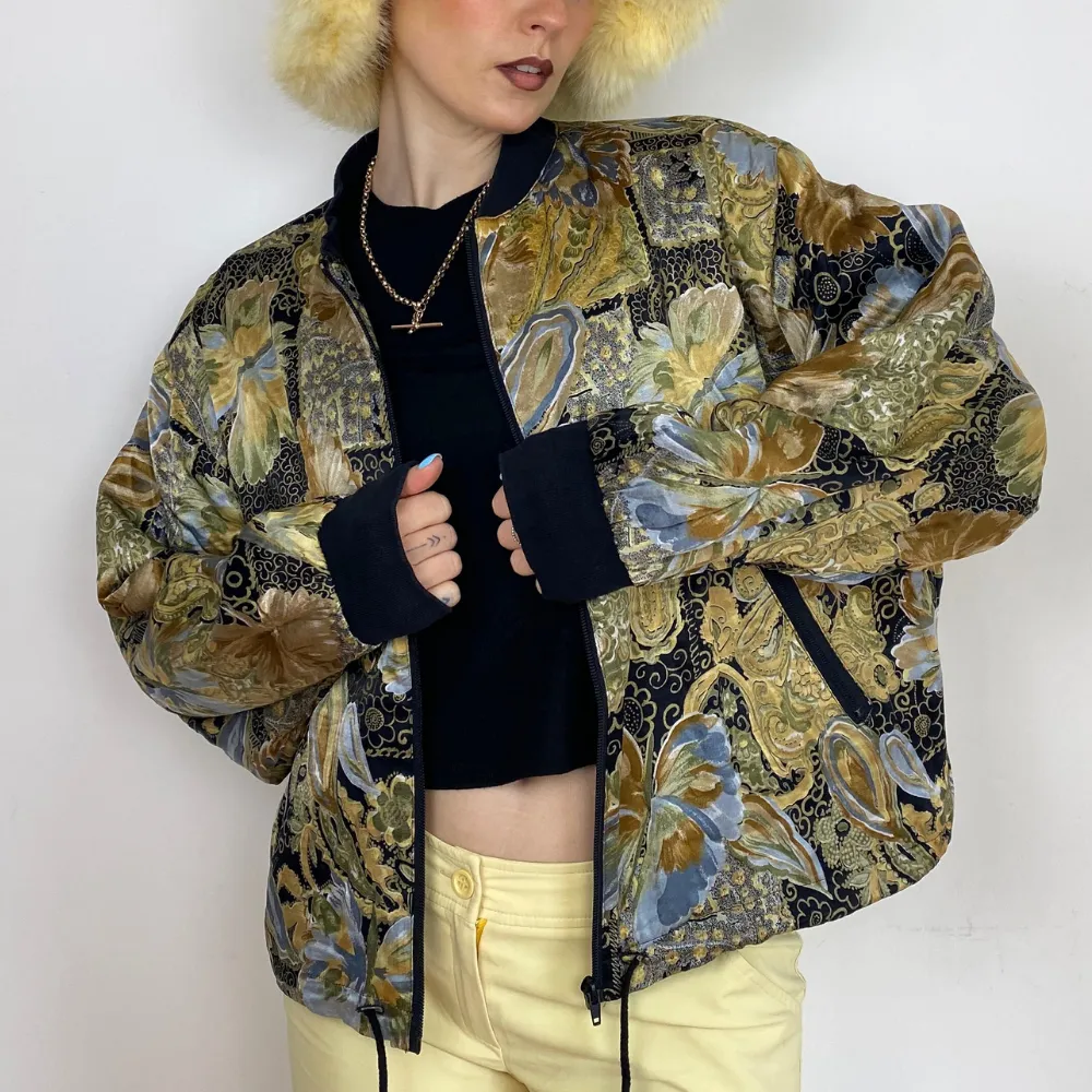 Printed Satin Bomber - S/M