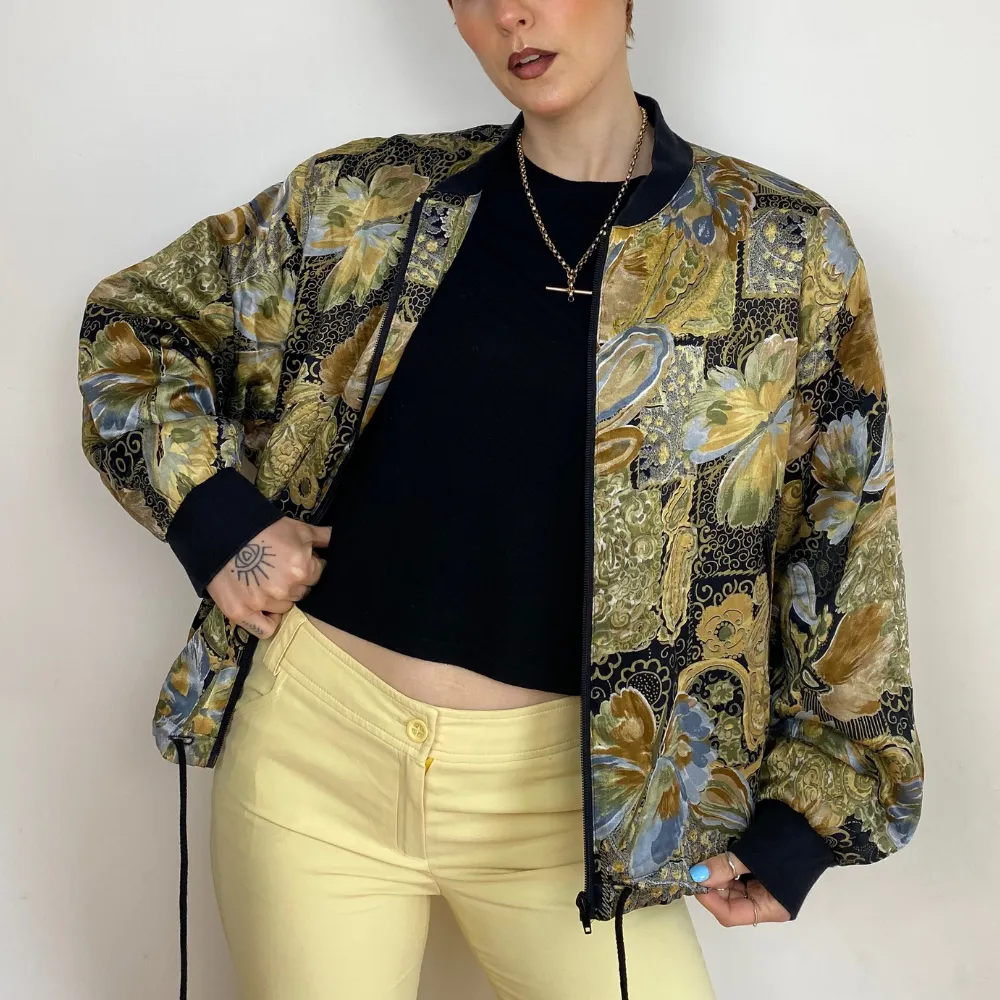 Printed Satin Bomber - S/M