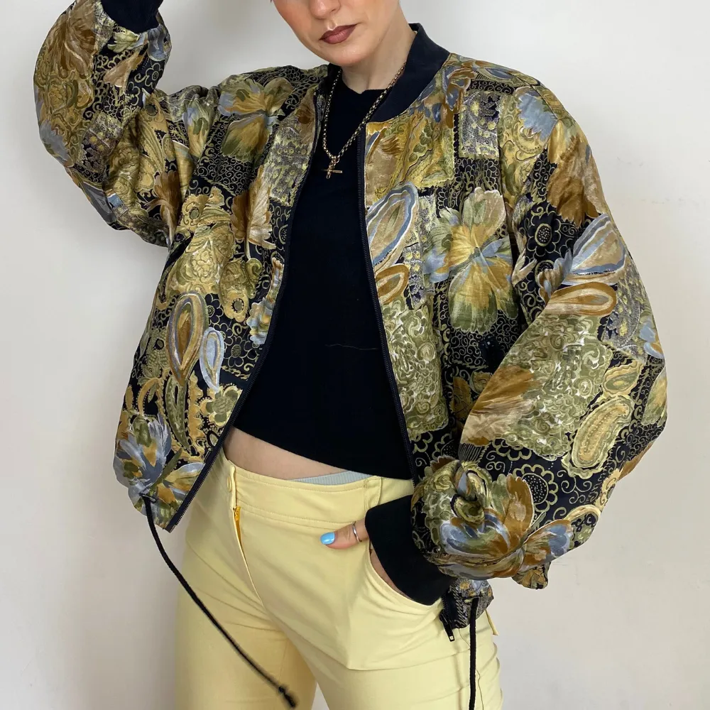 Printed Satin Bomber - S/M