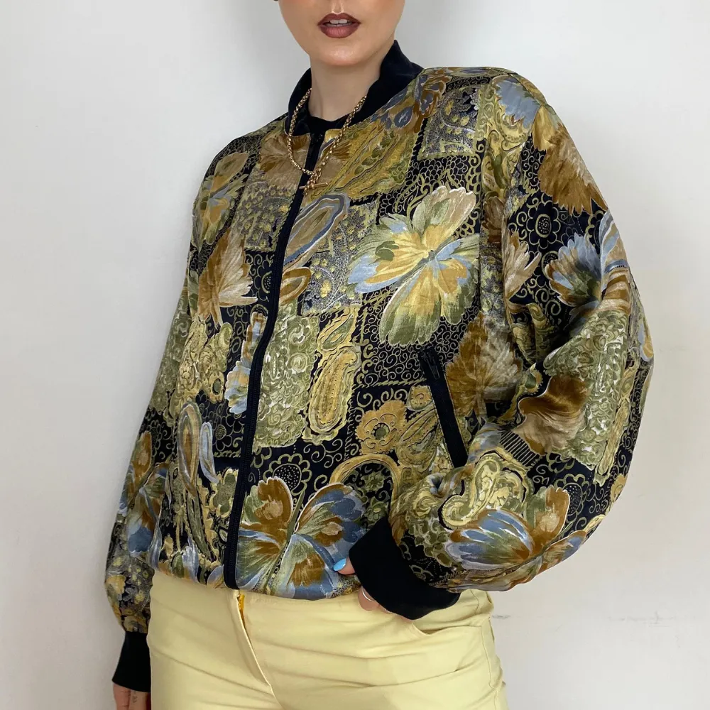 Printed Satin Bomber - S/M