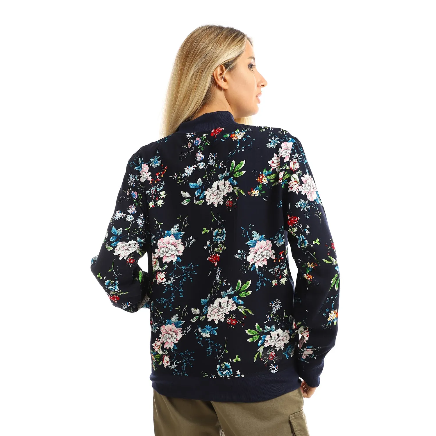 Printed Zipper Henly Padded Jacket With Pockets  - Kady