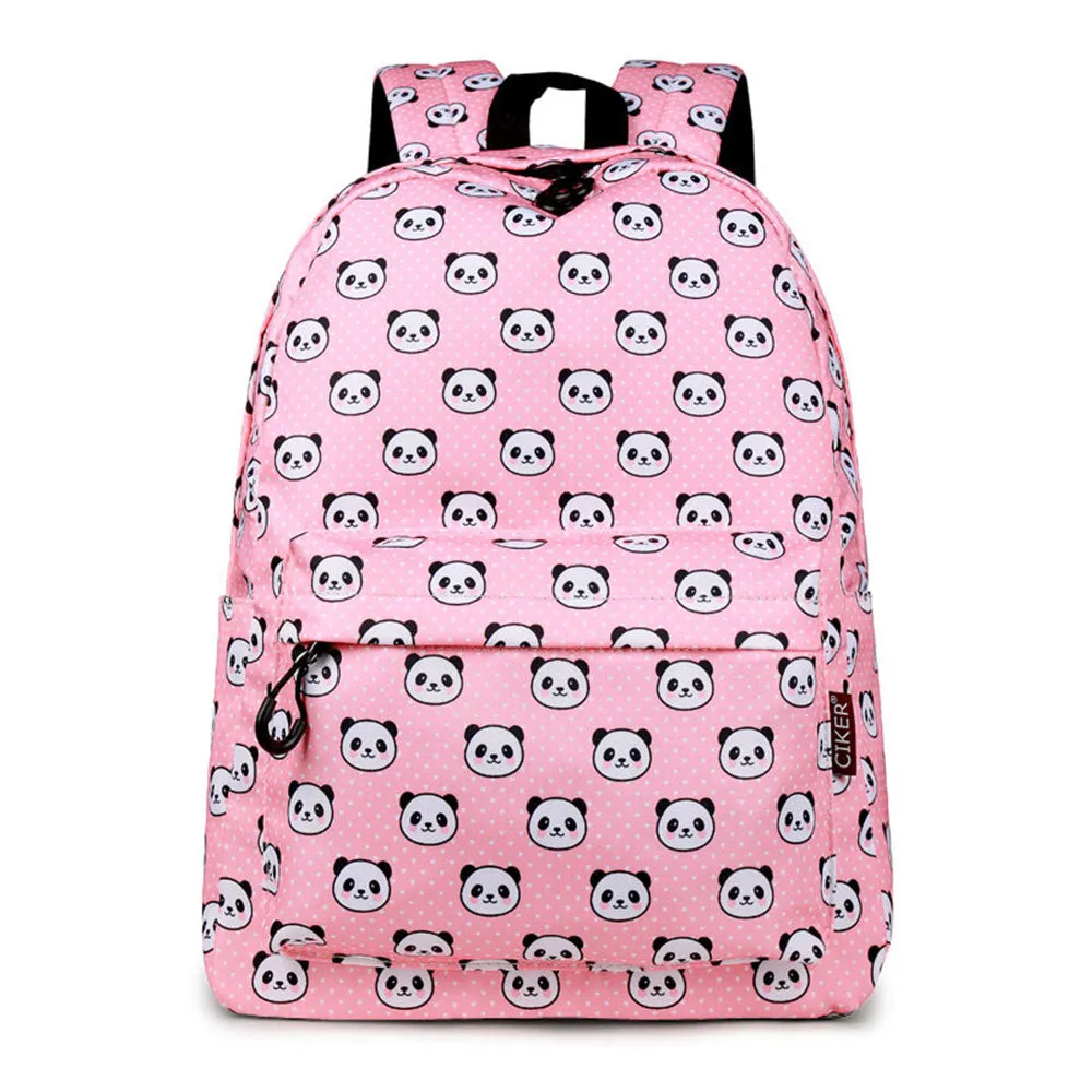 School Backpack Lovely Panda Printed Waterproof Bookbag Daypack for High School