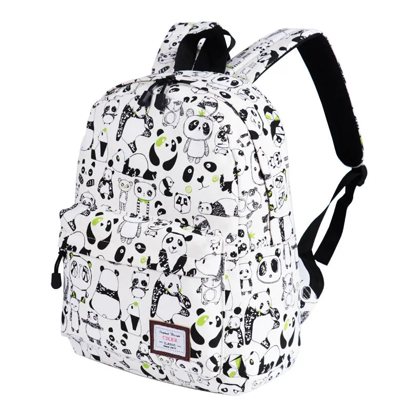 School Backpack Lovely Panda Printed Waterproof Bookbag Daypack for High School