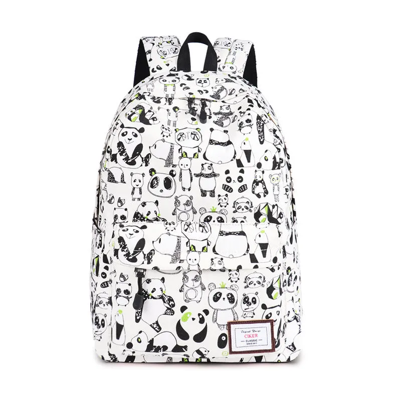 School Backpack Lovely Panda Printed Waterproof Bookbag Daypack for High School