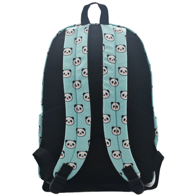School Backpack Lovely Panda Printed Waterproof Bookbag Daypack for High School