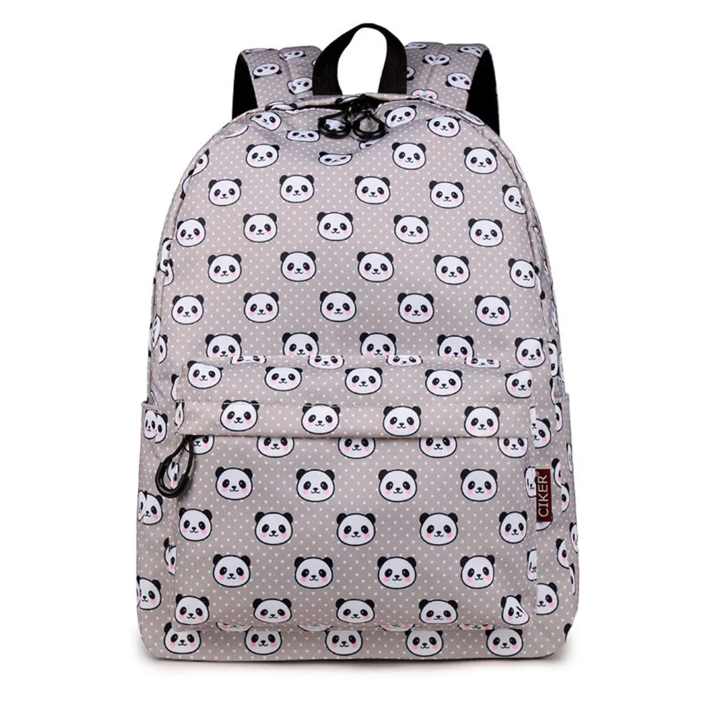 School Backpack Lovely Panda Printed Waterproof Bookbag Daypack for High School