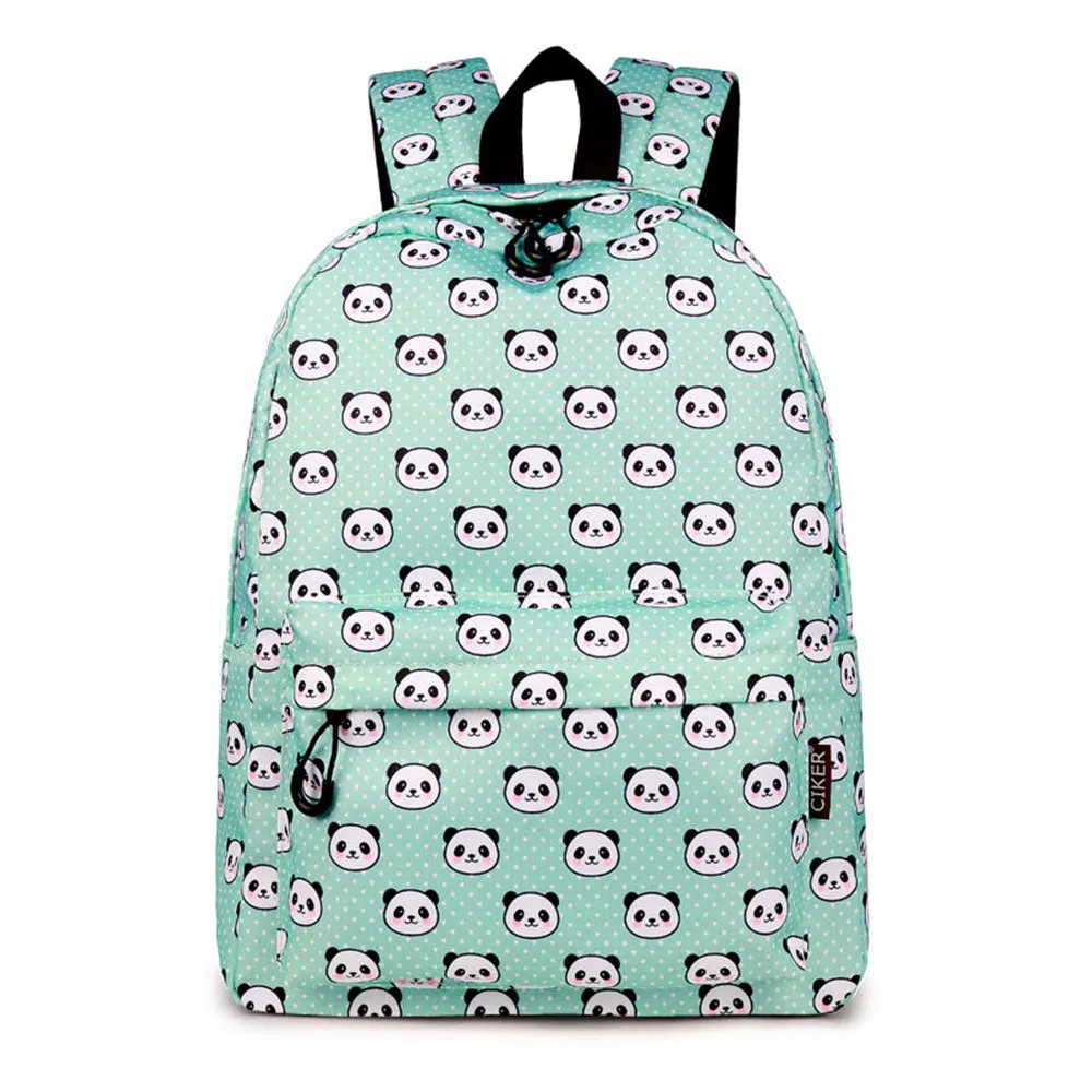 School Backpack Lovely Panda Printed Waterproof Bookbag Daypack for High School