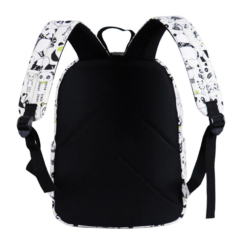 School Backpack Lovely Panda Printed Waterproof Bookbag Daypack for High School