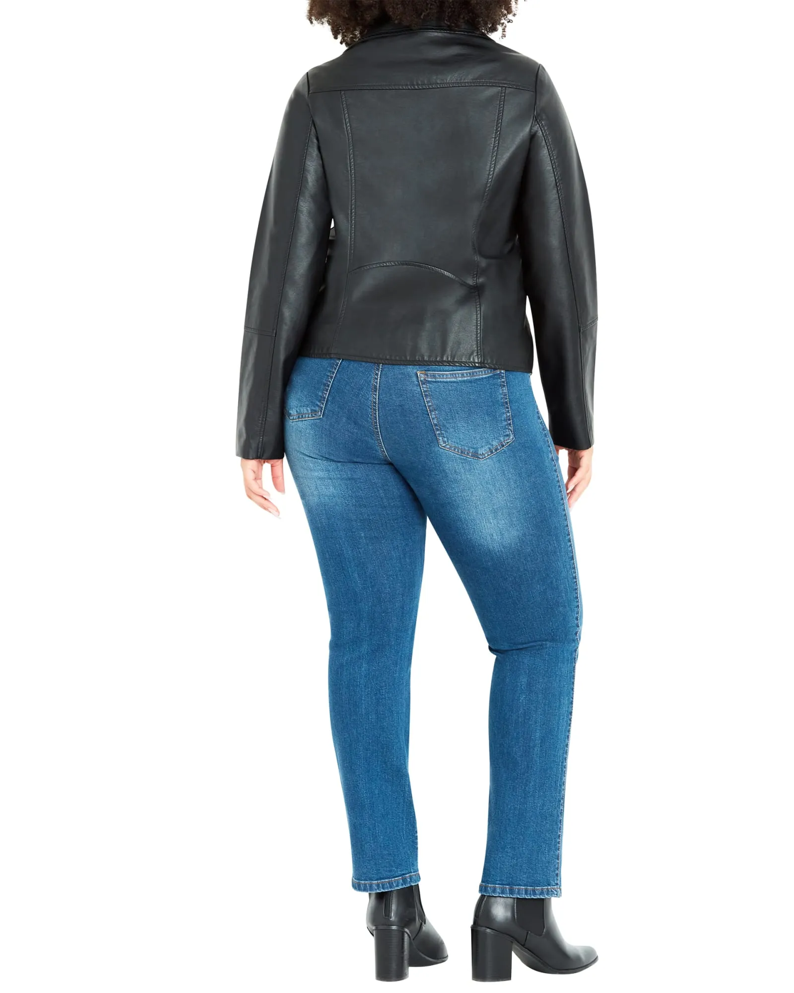 Sheri Faux Leather Zip Jacket | Black
