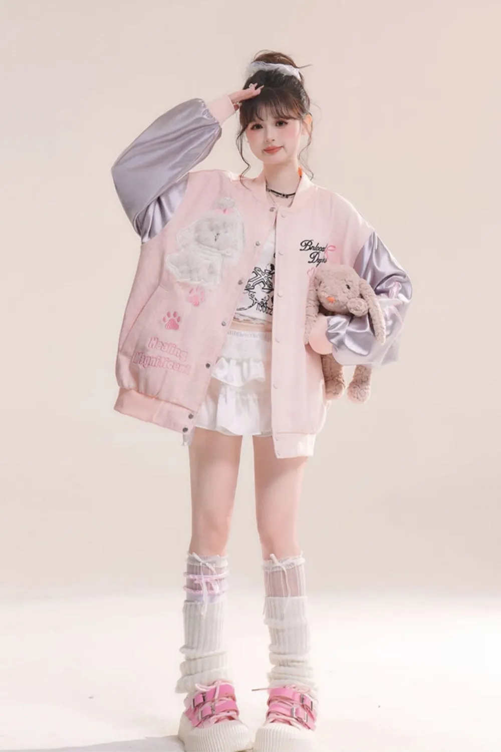 Sweet Cartoon Puppy Embroidered Jacket