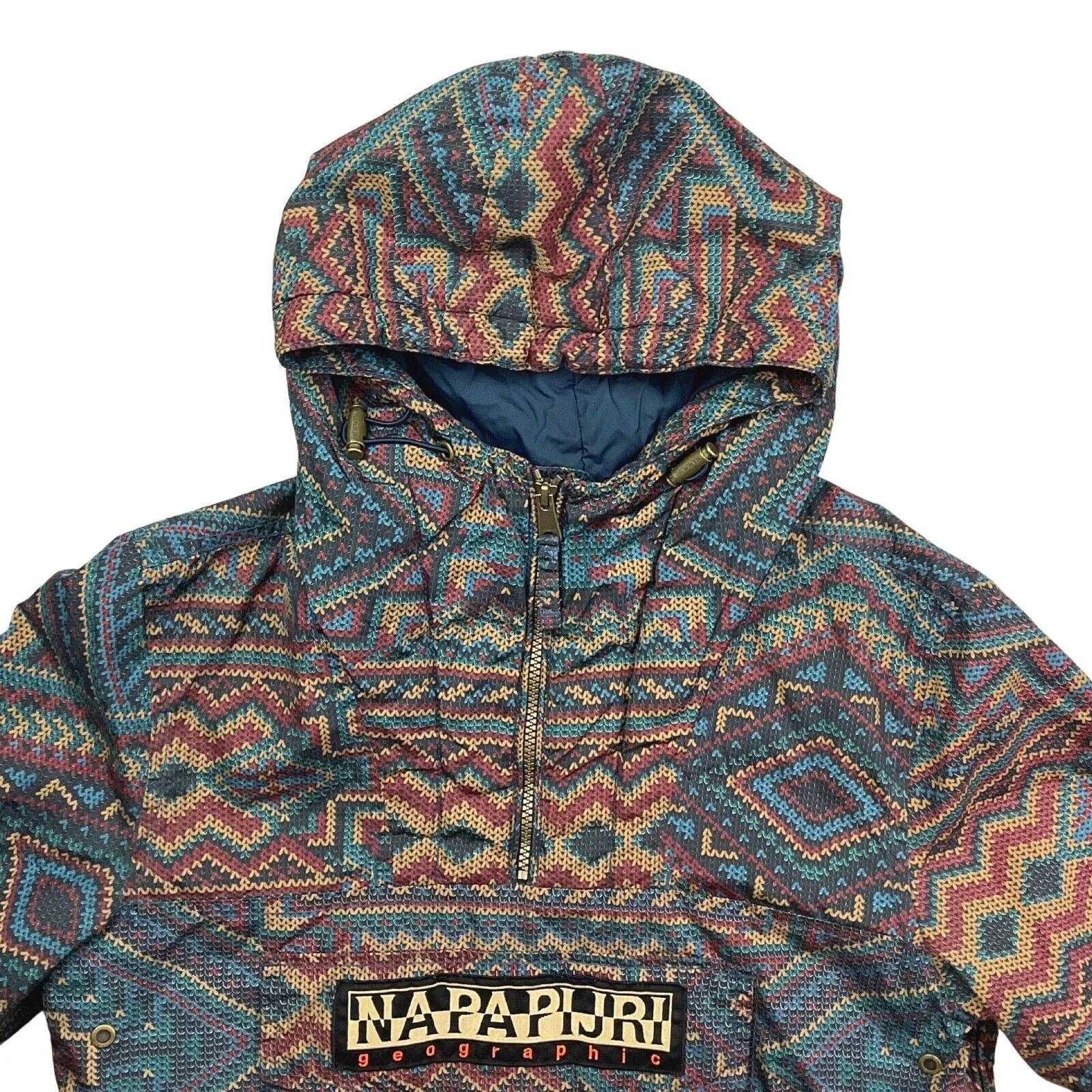 Vintage 90s 00s Napapijri Rainforet Printed Pullover Waterproof Jacket S
